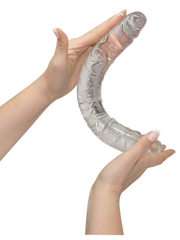 Crystal Clear Doppeldildo Double Dildo in transparent günstig kaufen 34 cm