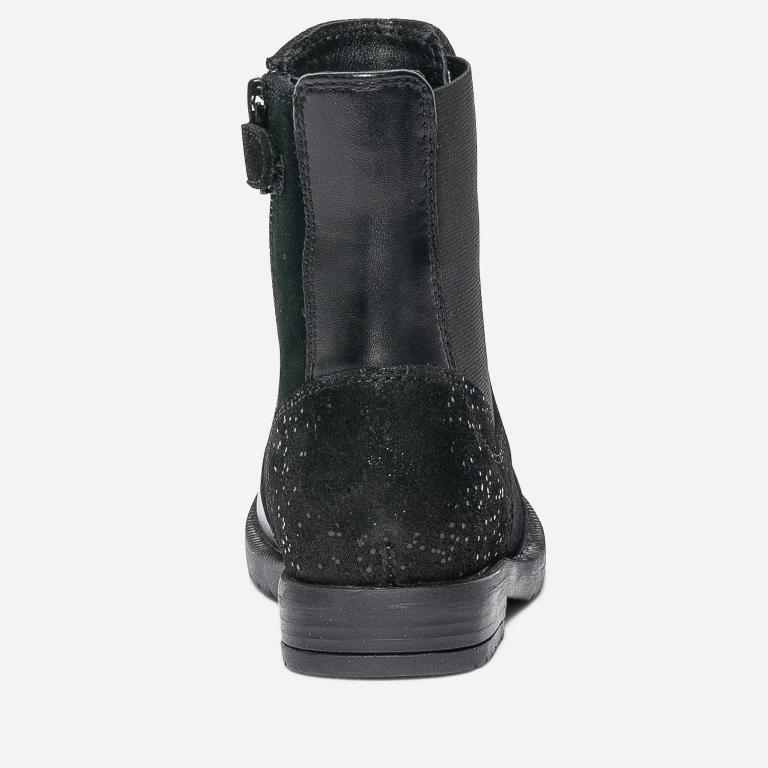 Boots noir en cuir et cuir velours