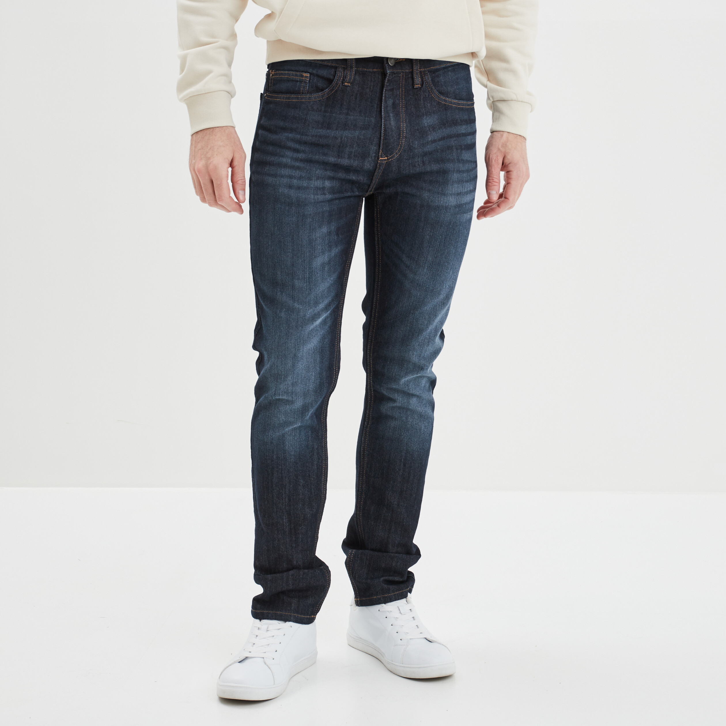 Jeans straight effet délavé denim stone homme | La Halle