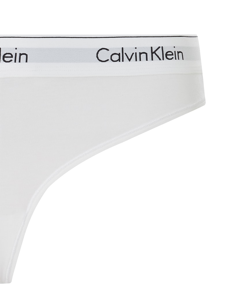 PLUS SIZE String mit elastischem Logo-Bund in weiß