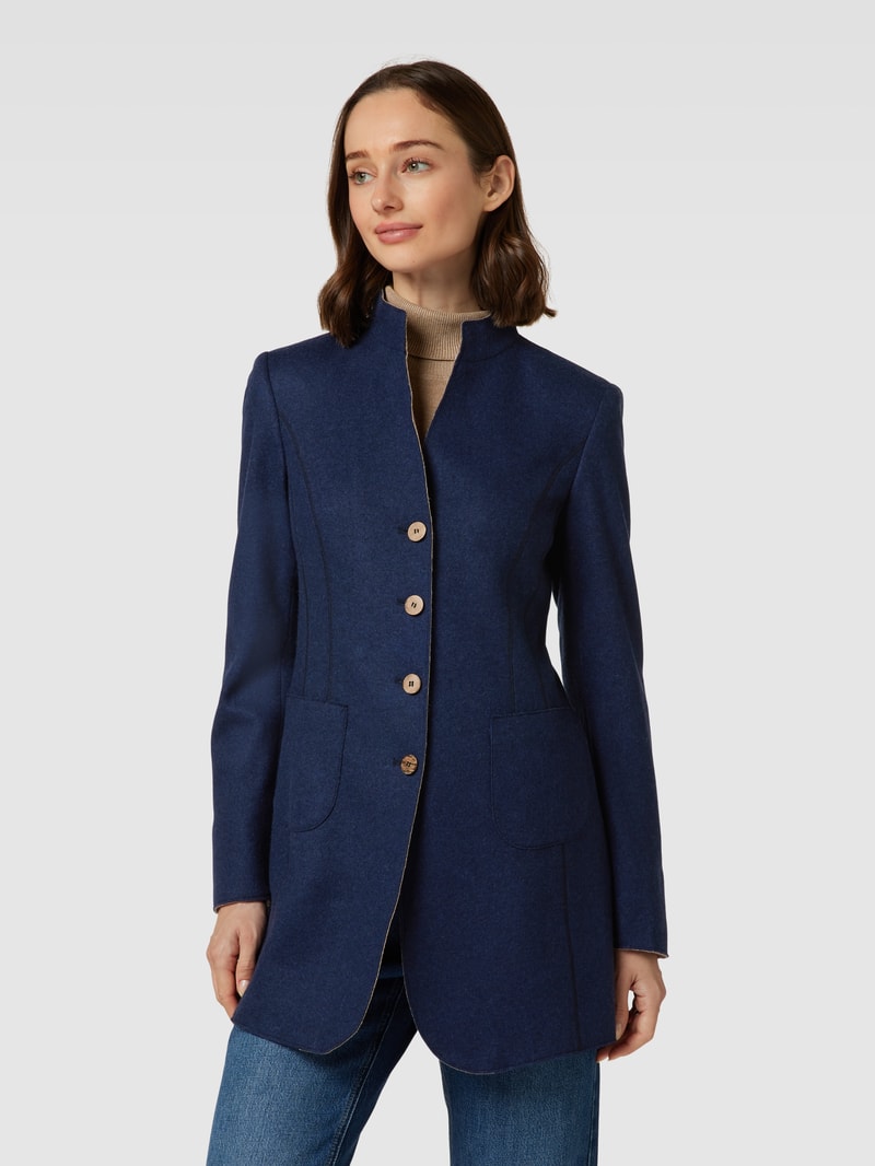 Blazer mit Stehkragen in marineblau