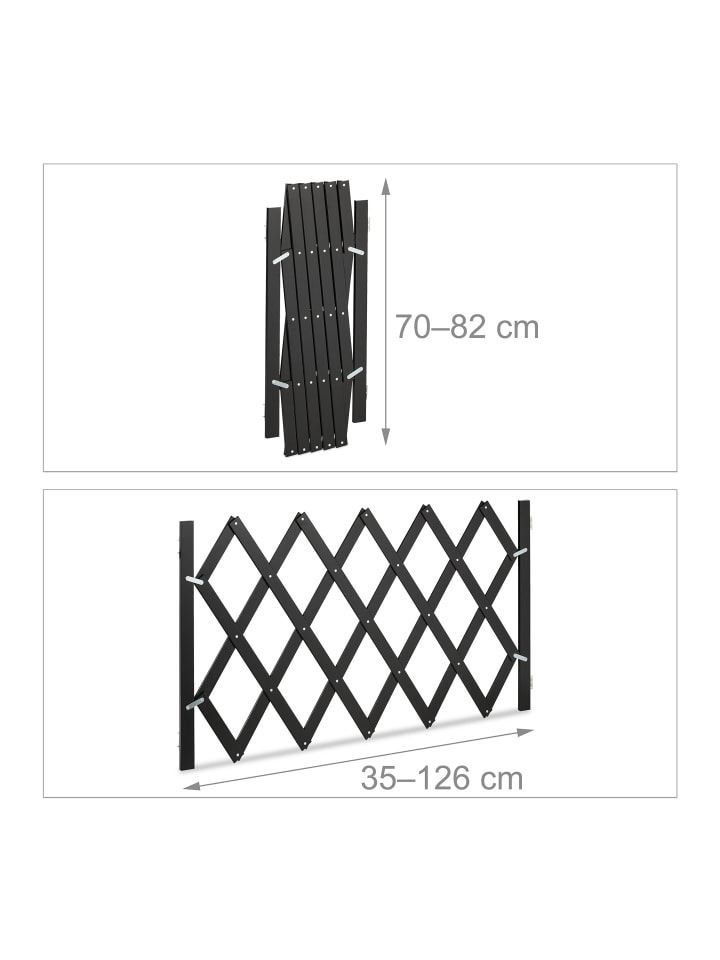 relaxdays Hundeabsperrgitter in Schwarz - (B)126 x (H)70 cm günstig kaufen onesize