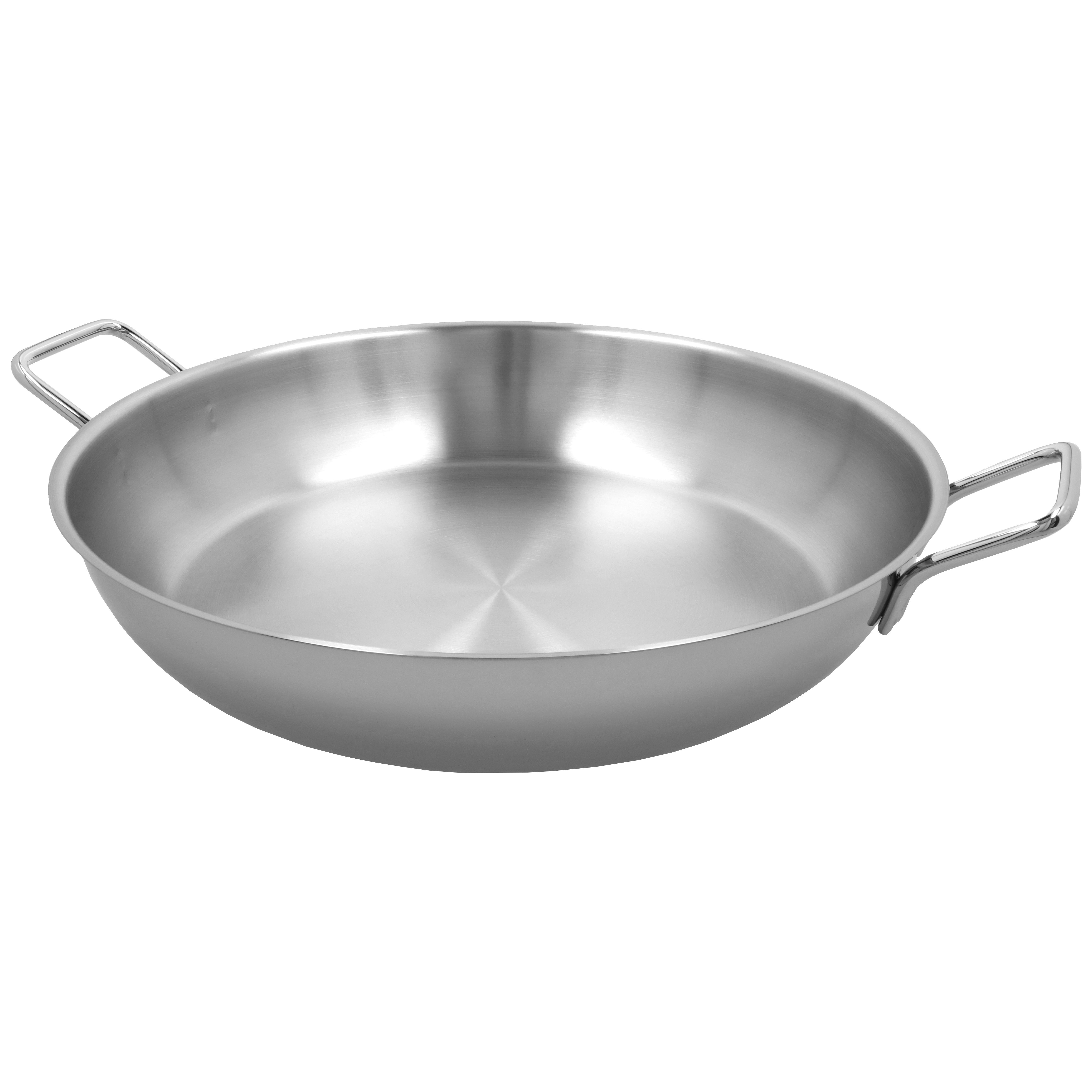 Paella-Pfanne ohne Deckel 46 cm, 18/10 Edelstahl, Silber