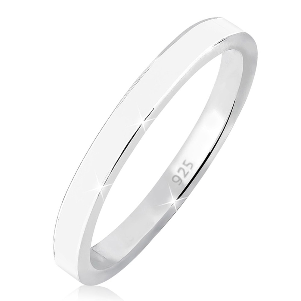 Elli Elli Bague Femme Bague à Empiler en Émail de Base en Argent Sterling 925 Sterling Bague