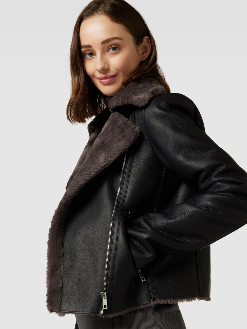 Jacke in Leder-Optik Modell 'CADI' in schwarz
