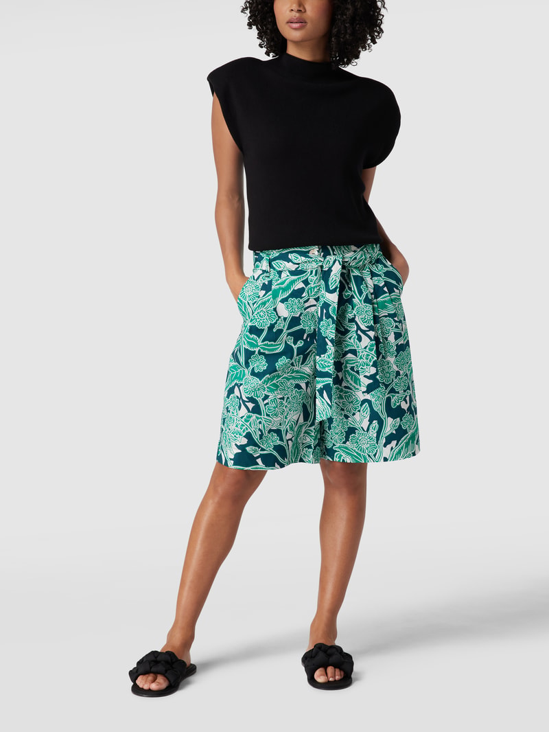 Shorts mit Allover-Muster in smaragdgrün
