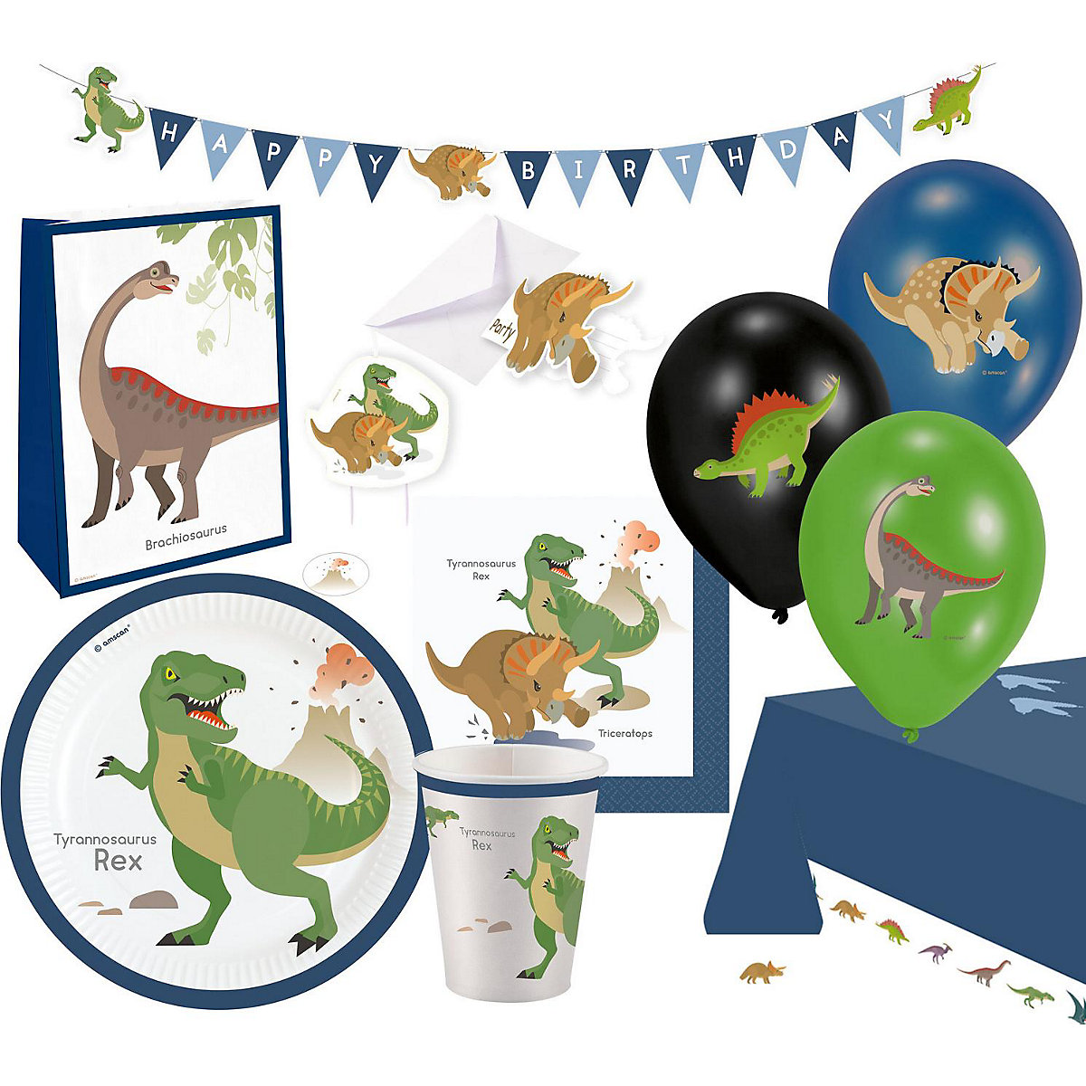 Partyset Happy Dinosaur 61-tgl.