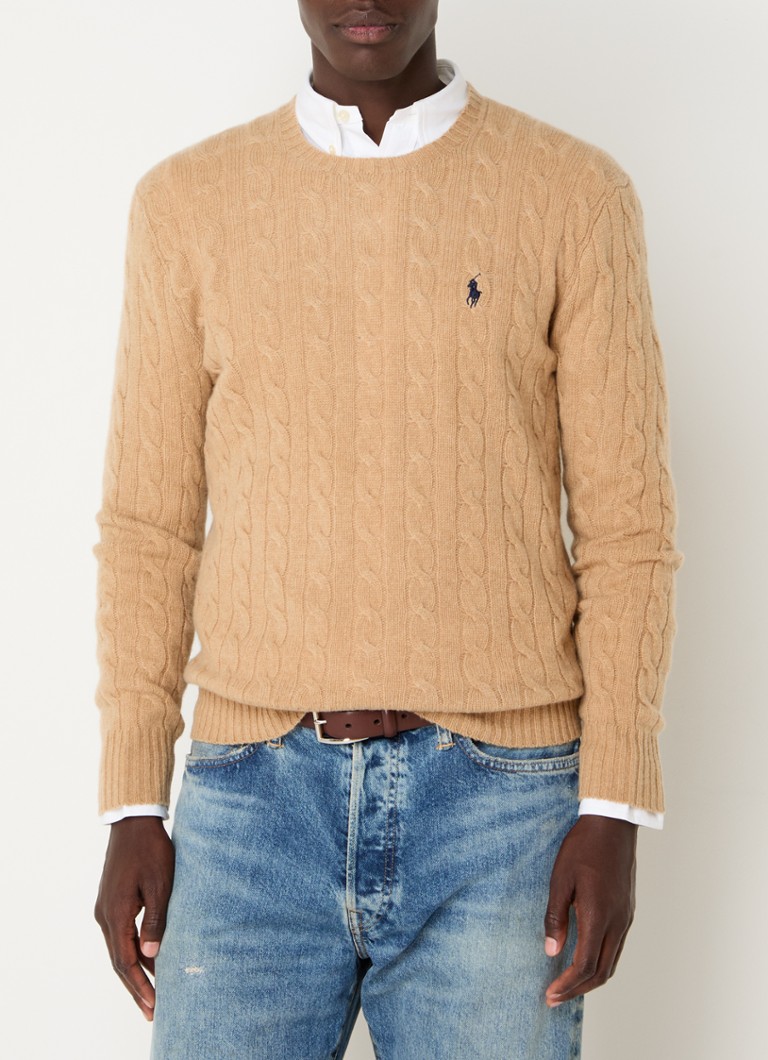 Ralph Lauren Cable-knit sweater in cashmere blend with logo embroidery