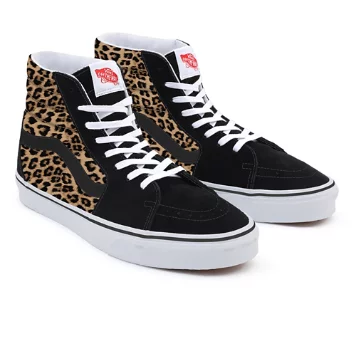 Leopard Sk8-Hi personalizzate a calzata ampia