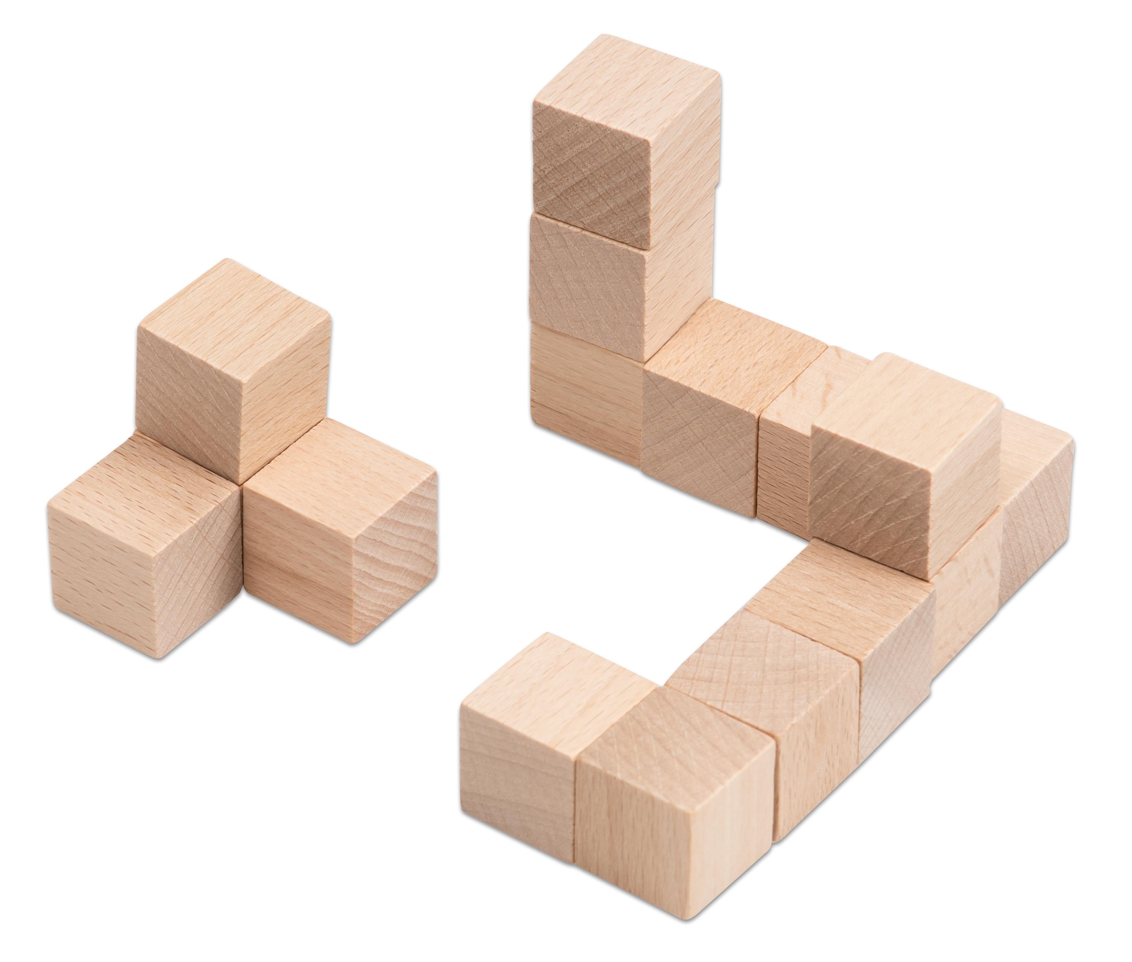 Betzold Lernspielzeug Soma-Würfel 150 Holz-Würfel naturbelassen - Soma-Bausteine