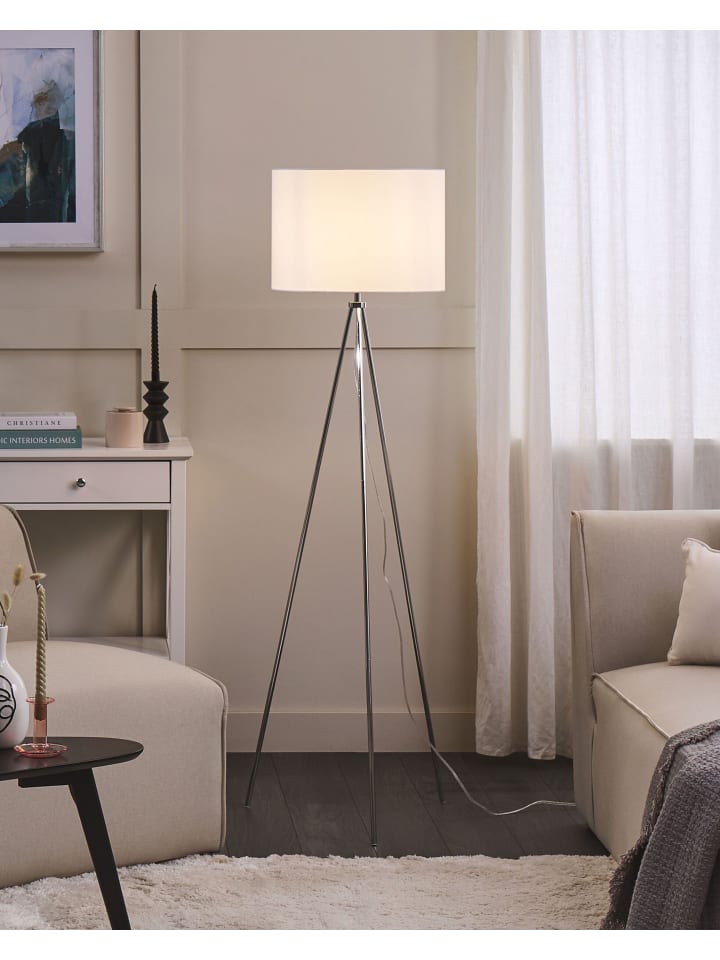 Beliani Stehleuchten VISTULA in Weiß/Silber - (W) 55 x (H) 148 x (L) 55 cm günstig kaufen onesize