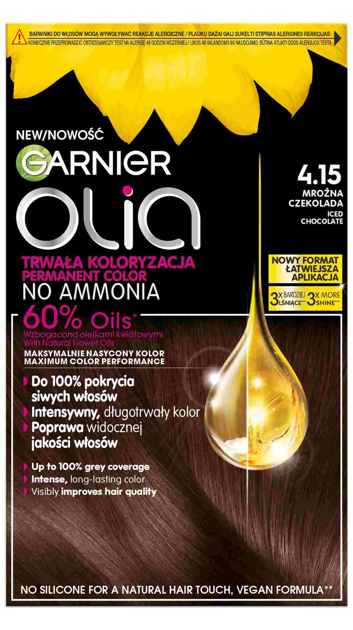 Garnier Olia plaukų dažai 4.15 Ledinis šokoladas