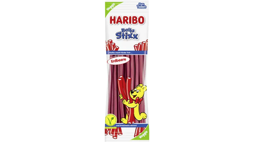 Haribo Fruchtgummi Balla Stixx Erdbeere Veggie 200 g