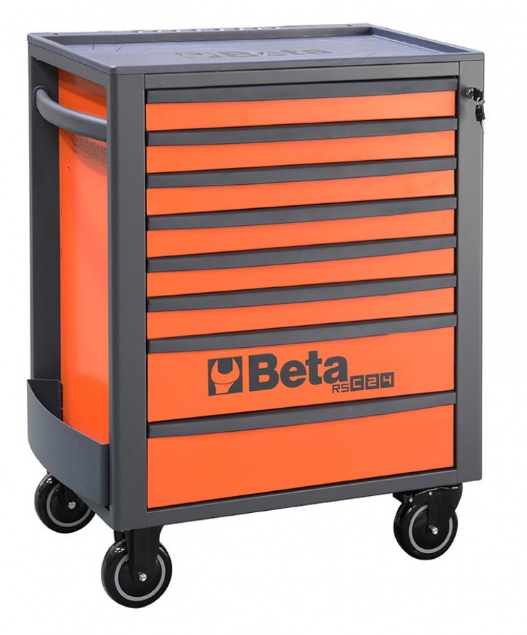 Beta 024004081 Verktygsvagn, Orange Med 8 Lådor - 740x445x969 mm