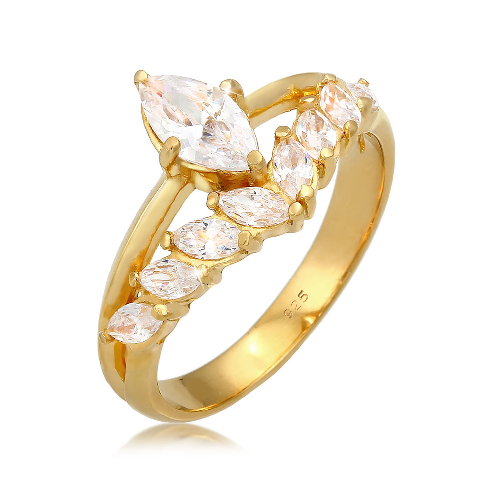 Elli PREMIUM Elli PREMIUM Bague Femmes Étincelant Élégant avec Cristaux de Zirconium en Argent Bague