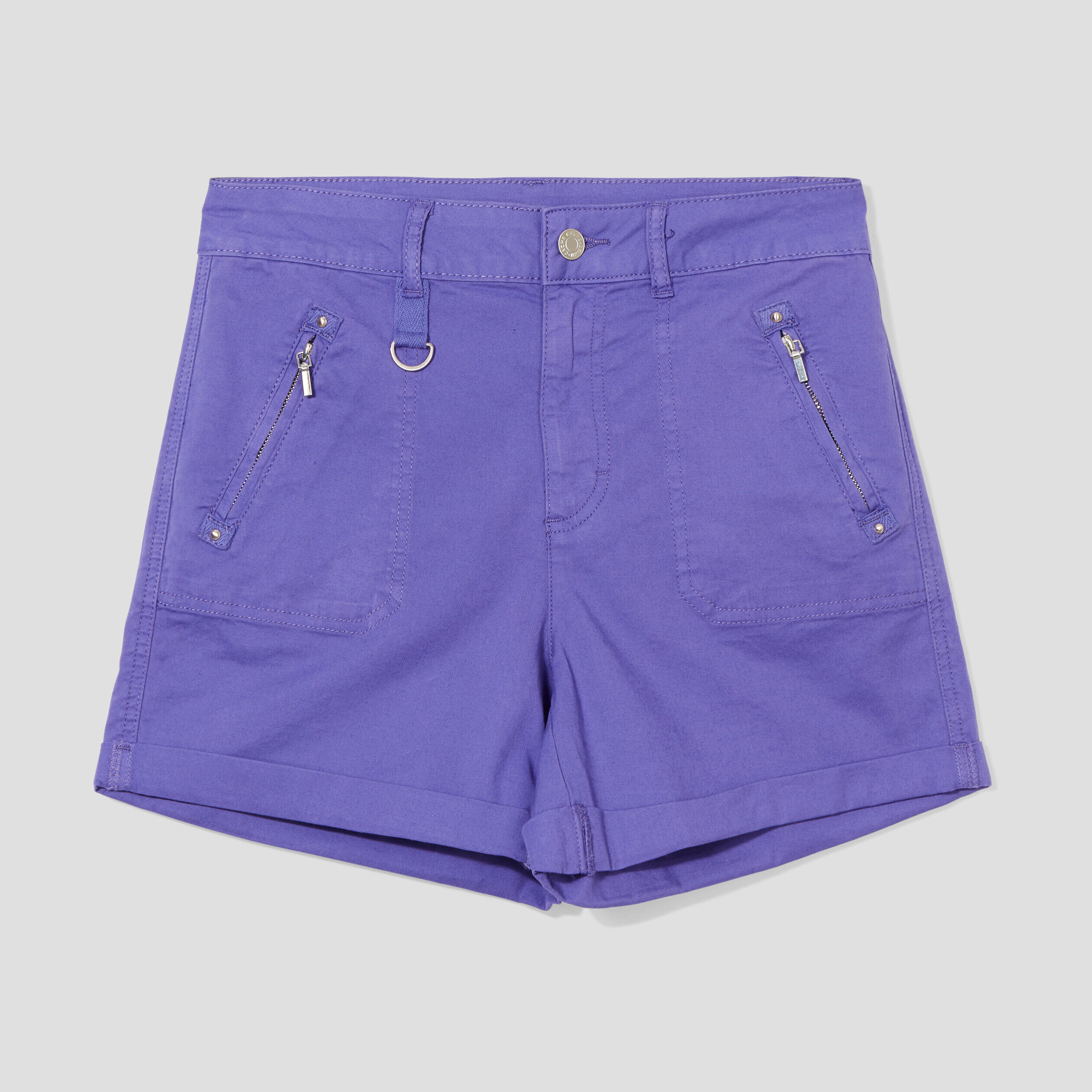 Short ajusté détails zippés violet femme | Cache Cache
