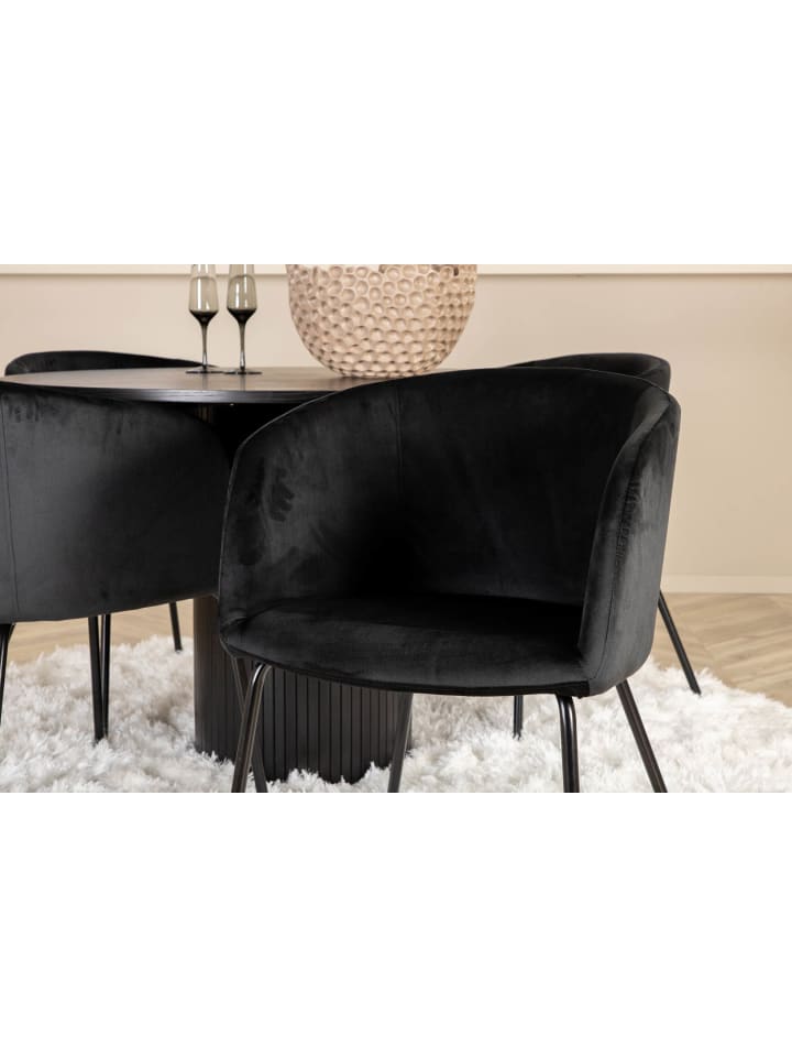 ebuy24 Essgruppe Bianca 8 Schwarz 110 x 110 cm günstig kaufen onesize