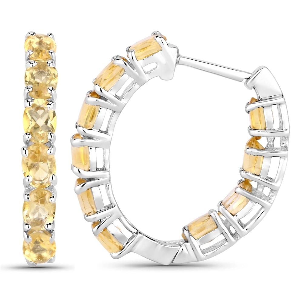 Rafaela Donata Boucles doreilles Argent sterling Citrine en Argent Bijoux