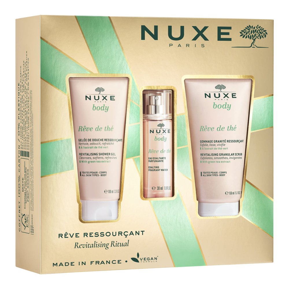 Nuxe Coffret soin corps | Coffret Rêve Ressourçant au Thé | Nuxe Coffret de Noel