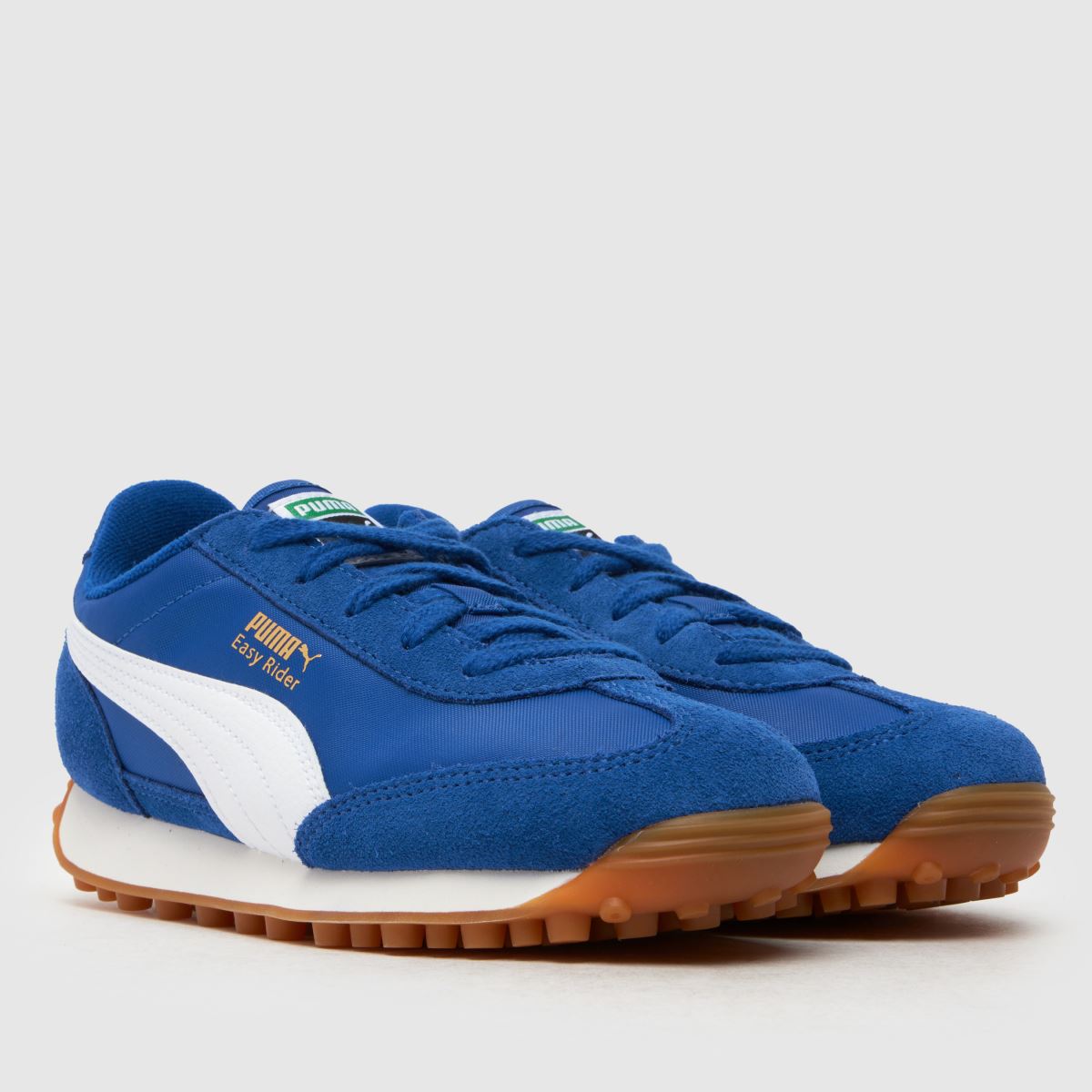 PUMA blå easy rider vintage pojkar junior träningsskor
