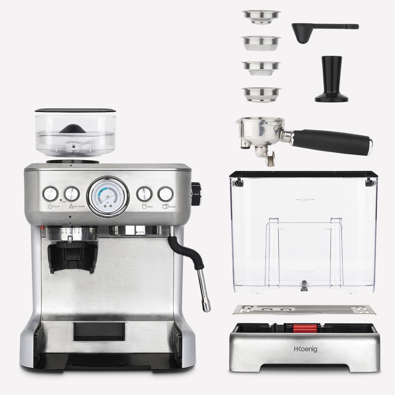 H.Koenig Espressomaschine mit 15-Stufen-Mahlwerk