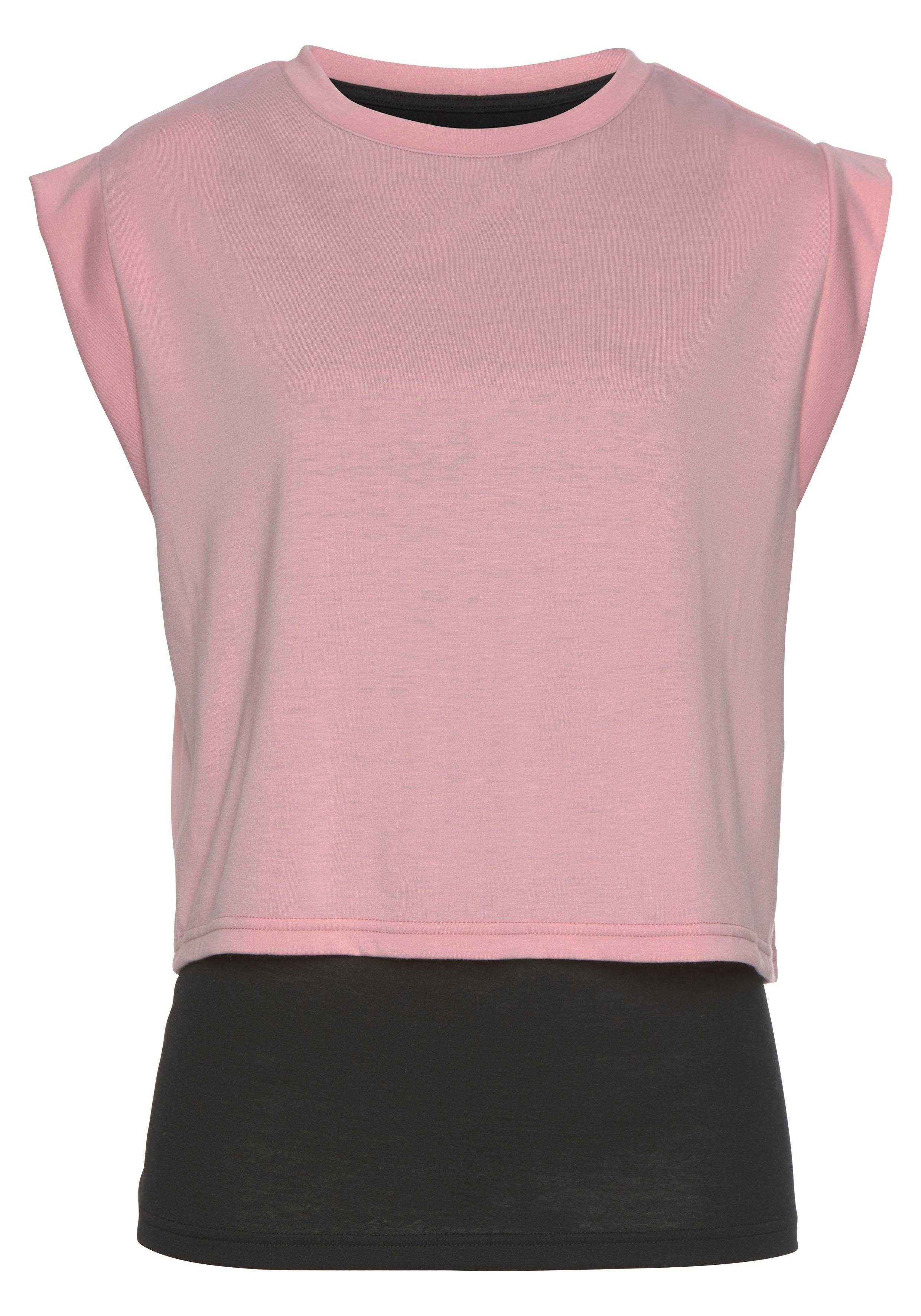LASCANA ACTIVE 2-in-1-Shirt Tropical in Lagenoptik