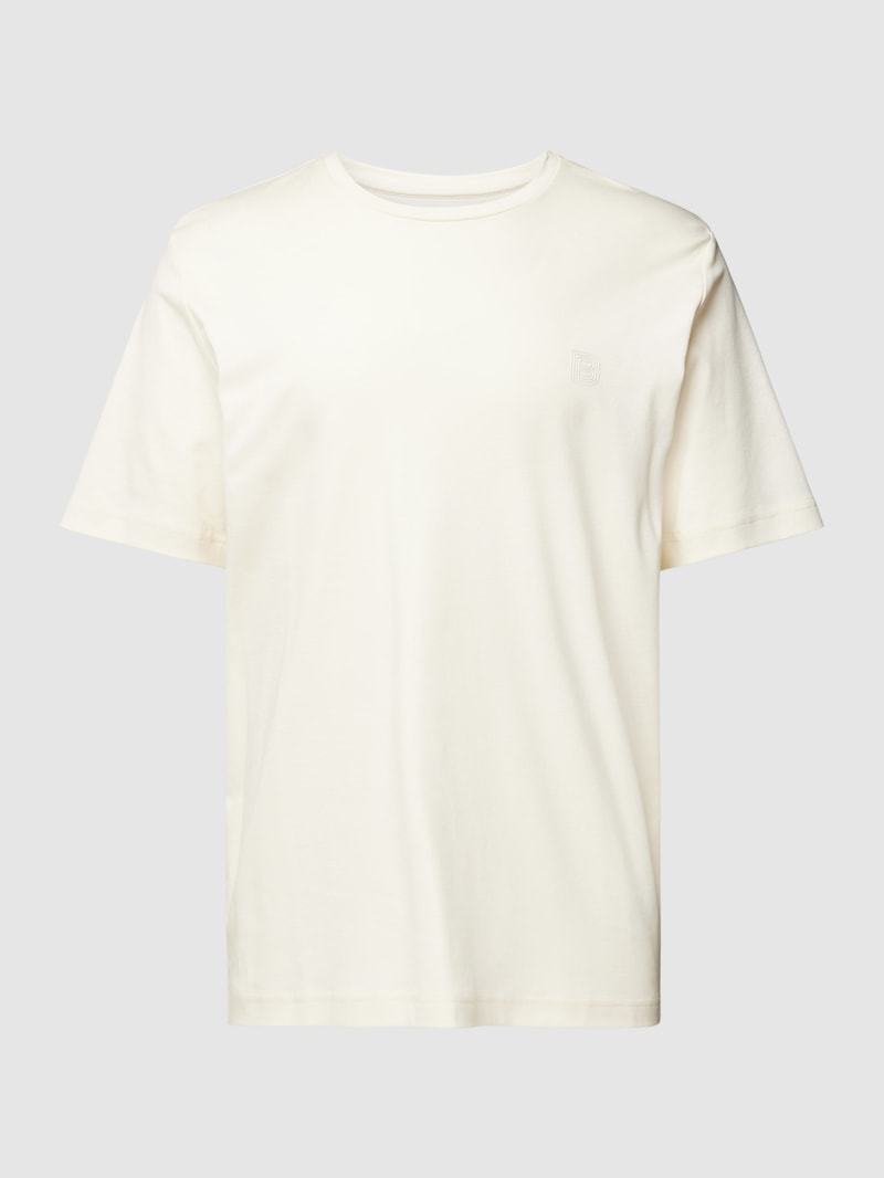 T-Shirt mit Label-Detail Modell 'Tantro' in ecru