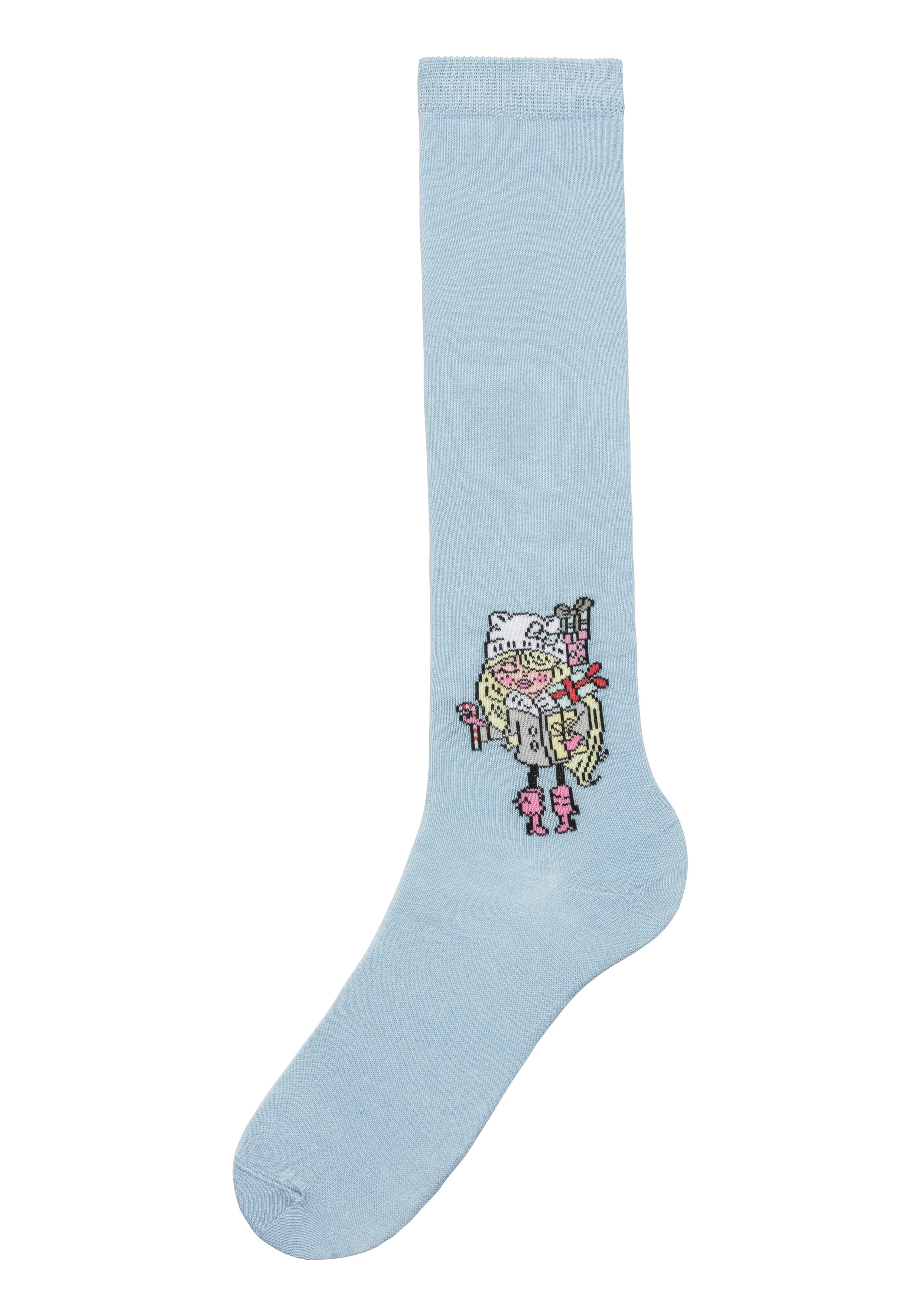H.I.S Kniestrümpfe (5-Paar) mit eingestricktem Motiv