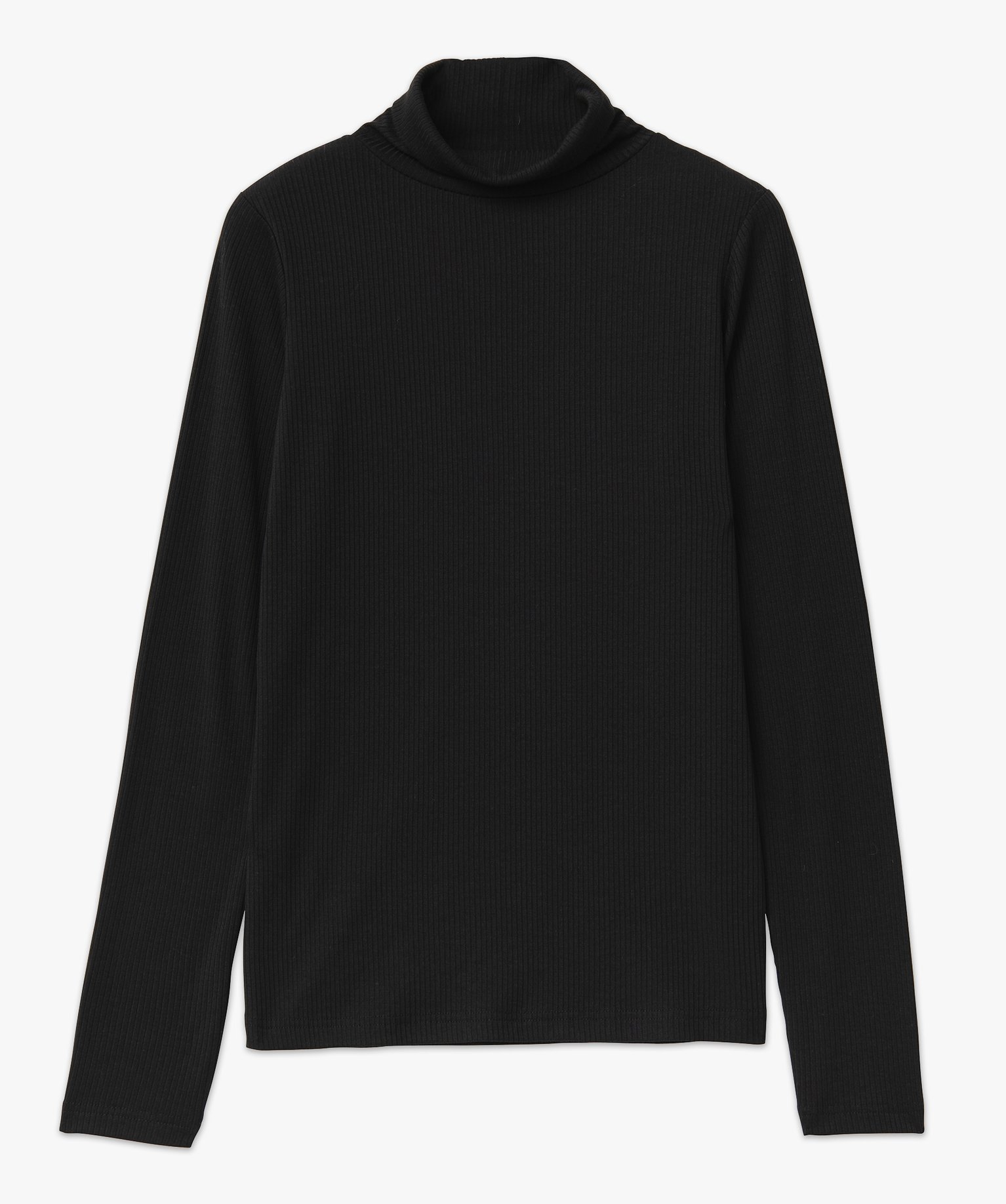 Tee-shirt à manches longues et col roulé en maille ctelée femme