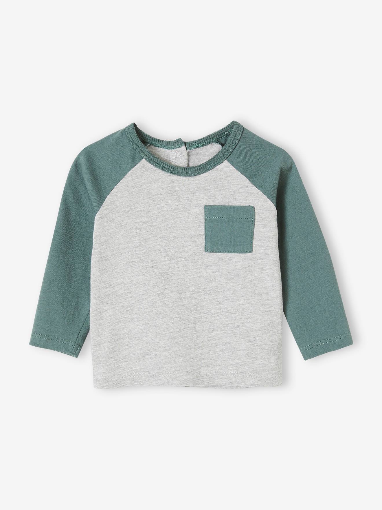 T-shirt colorblock bébé manches raglan bleu nuit