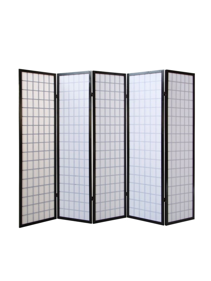 Homestyle4u 5-tlg. Paravent in Schwarz 220x175 günstig kaufen onesize