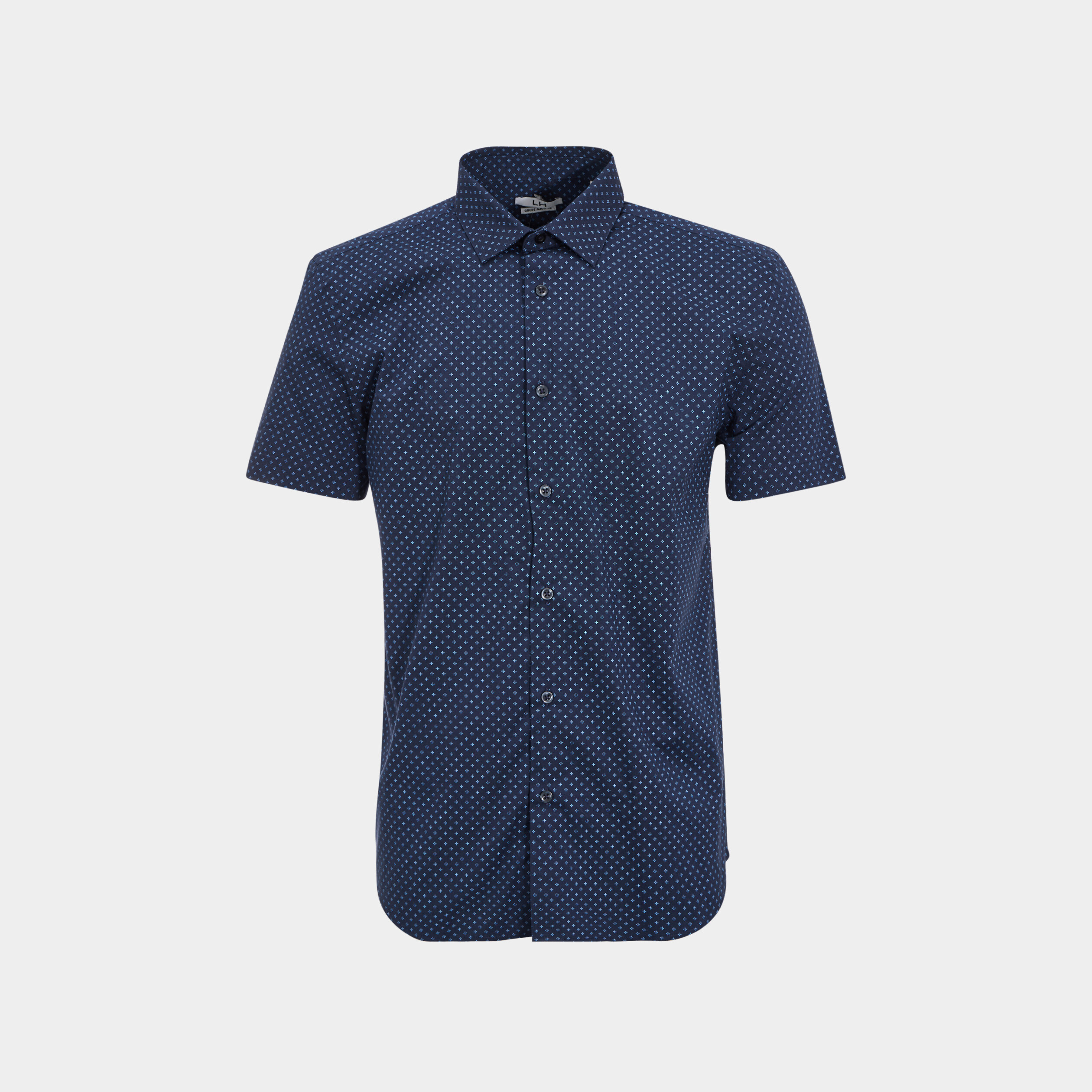 Chemise manches courtes coton bleu marine homme | La Halle