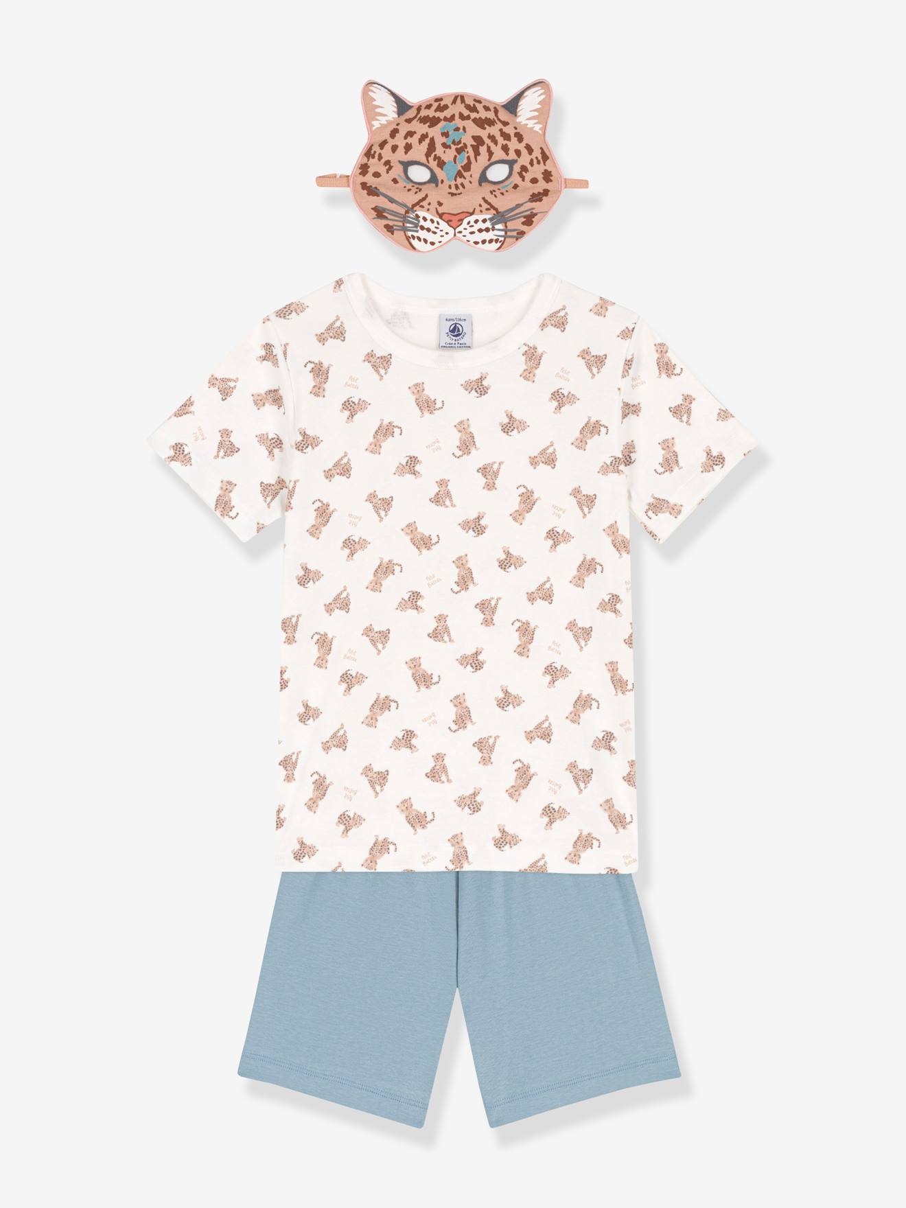 Ensemble pyjama léopard + masque PETIT BATEAU blanc