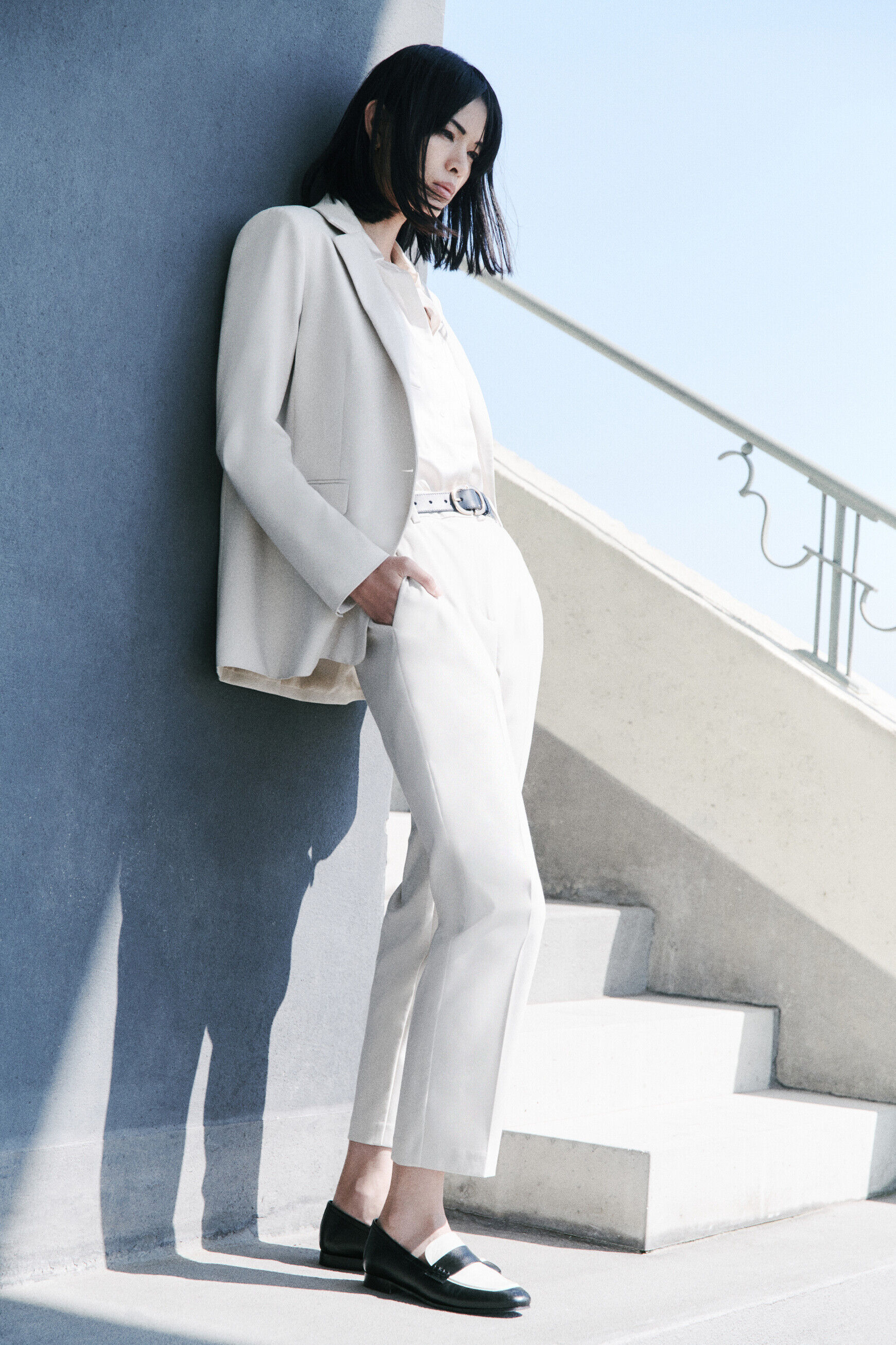 Veste violette beige femme