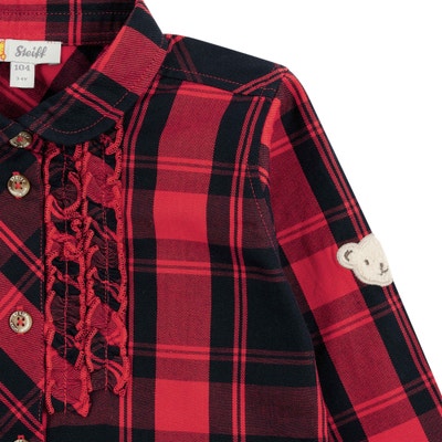 Bluse langarm, rot für Mädchen