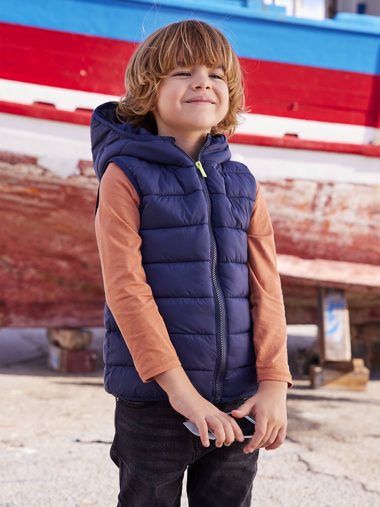 Parka 3 en 1 garçon mi-saison bleu grisé