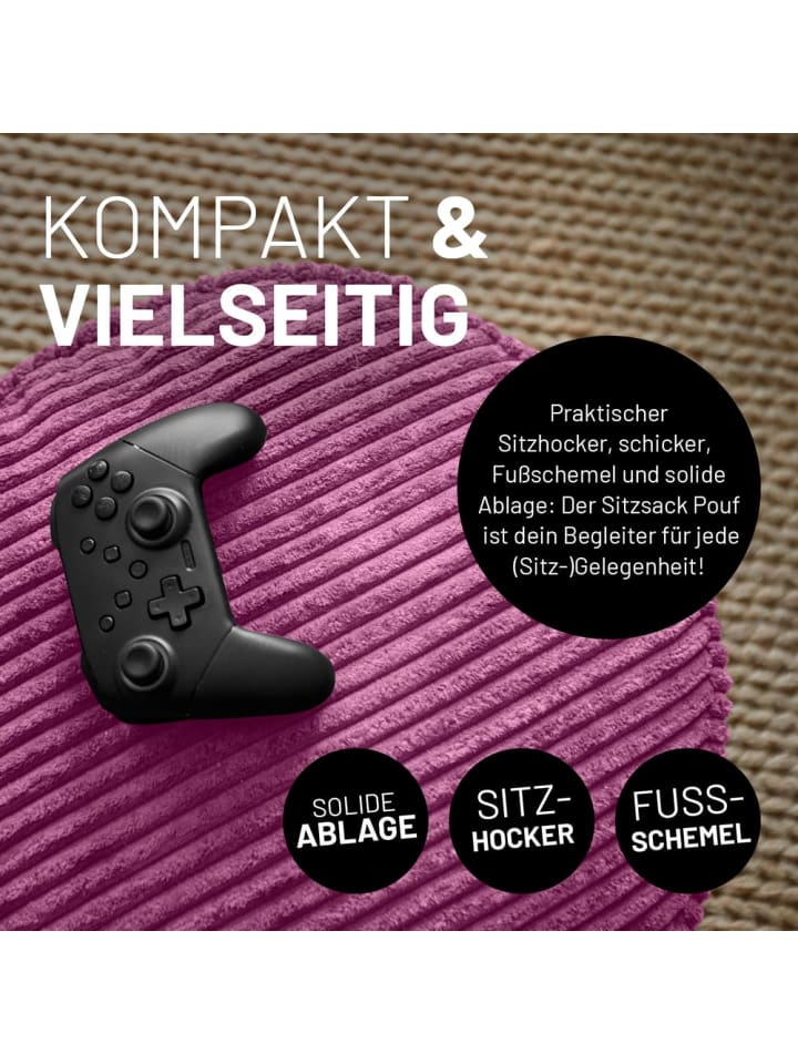 Lumaland LUMALAND Sitzsack Pouf Cord - Weinrot günstig kaufen onesize