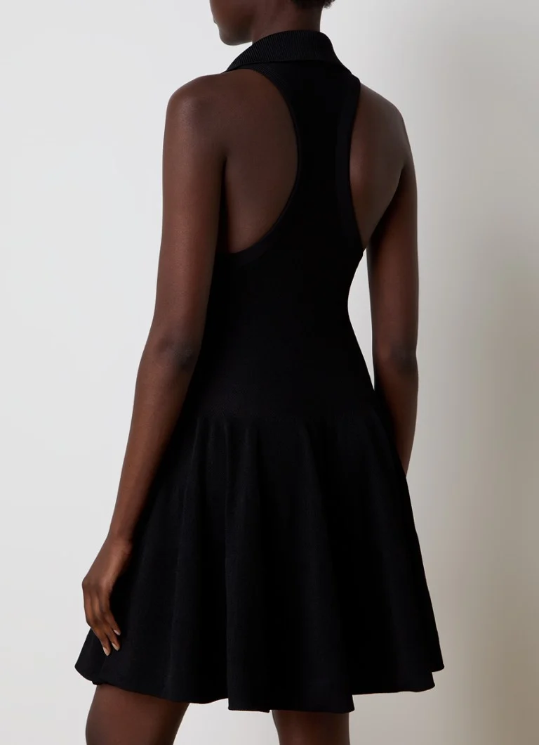 Rochie mini Alaïa skater cu guler polo