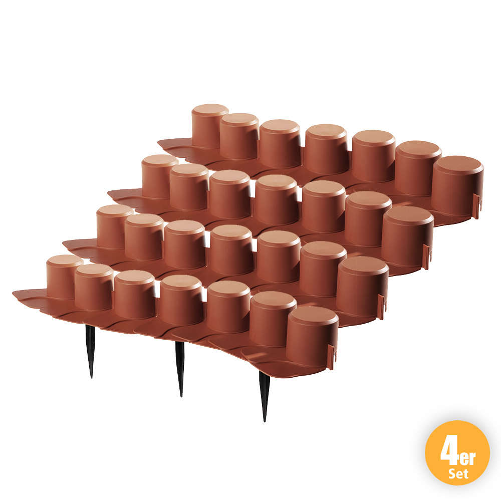 Powertec Garden Baum- und Betteinfassung, Dunkelbraun - 4er-Set