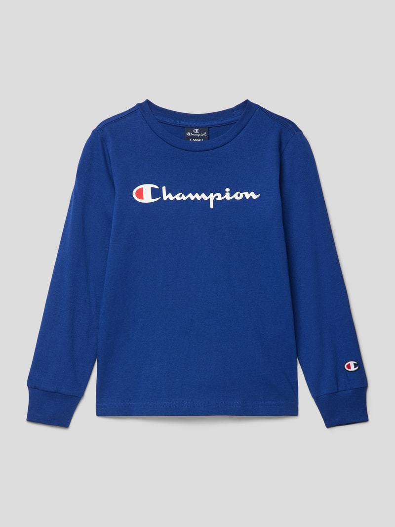 Longsleeve mit Label-Print in royalblau