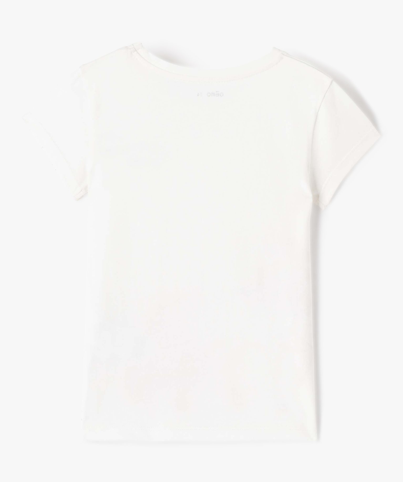 Tee-shirt fille à manches courtes avec motif ecru | GEMO