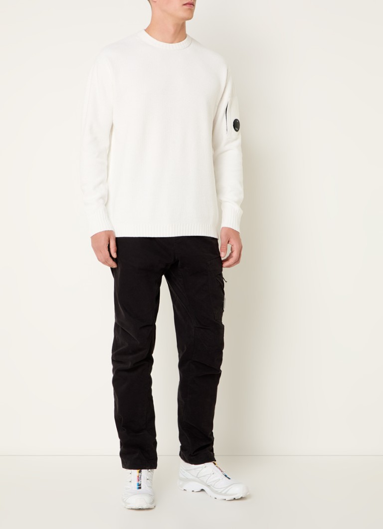 CP Company Chenille-Pullover aus grob gestricktem Material mit Logo