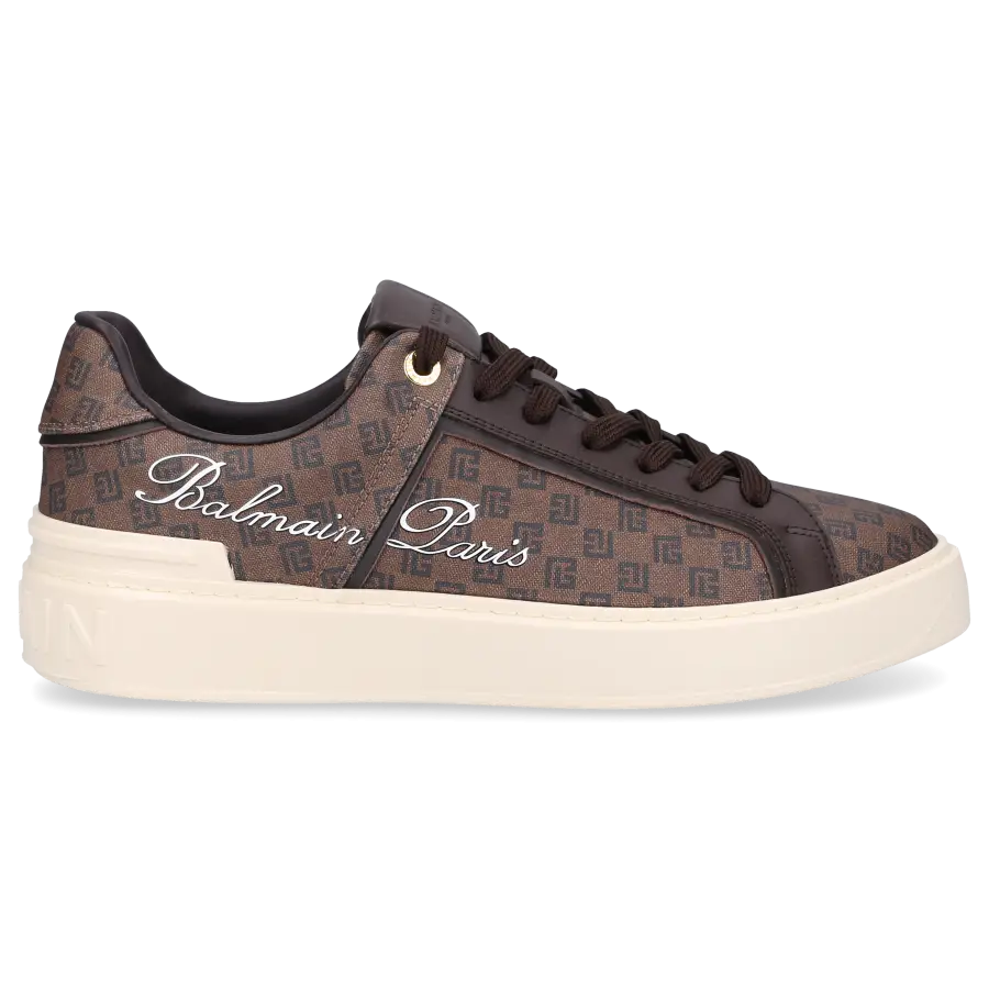 Balmain - Sneaker low B-COURT Kalbsleder Kunststoff - braun