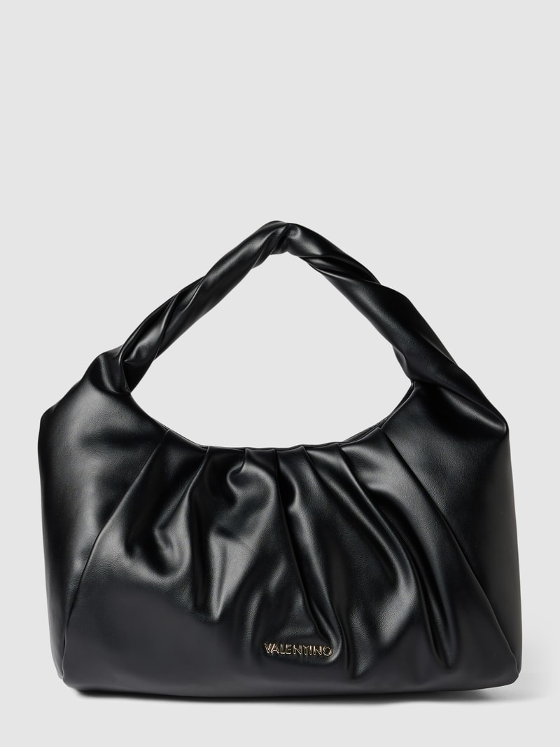Pochette mit Label-Detail in schwarz