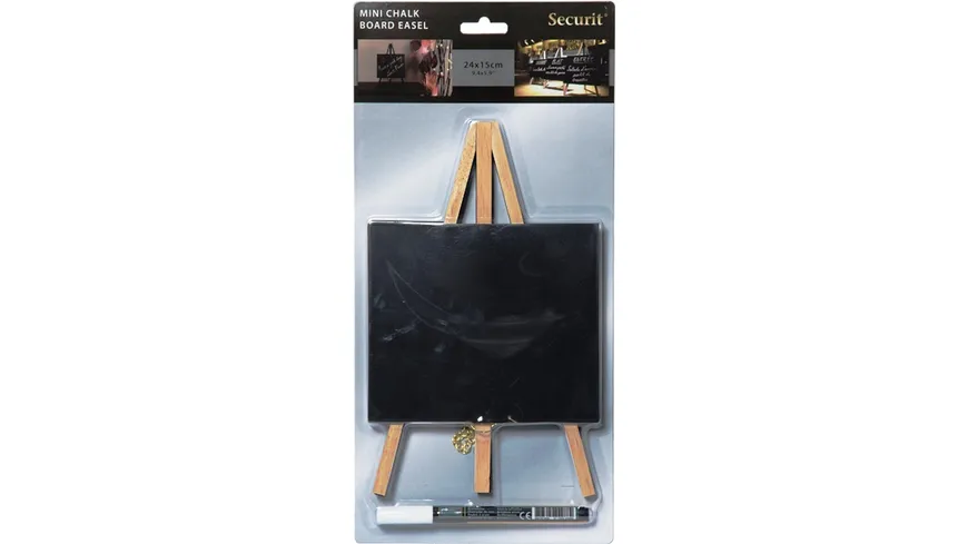Securit Tisch-Kreidetafel Mini Staffelei Buche inklusive Kreidemarker