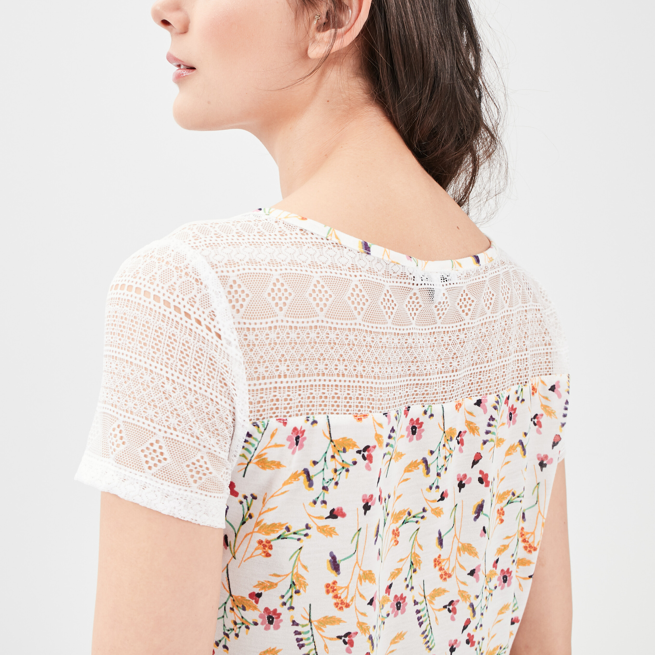 T-shirt manches courtes ecru femme | La Halle