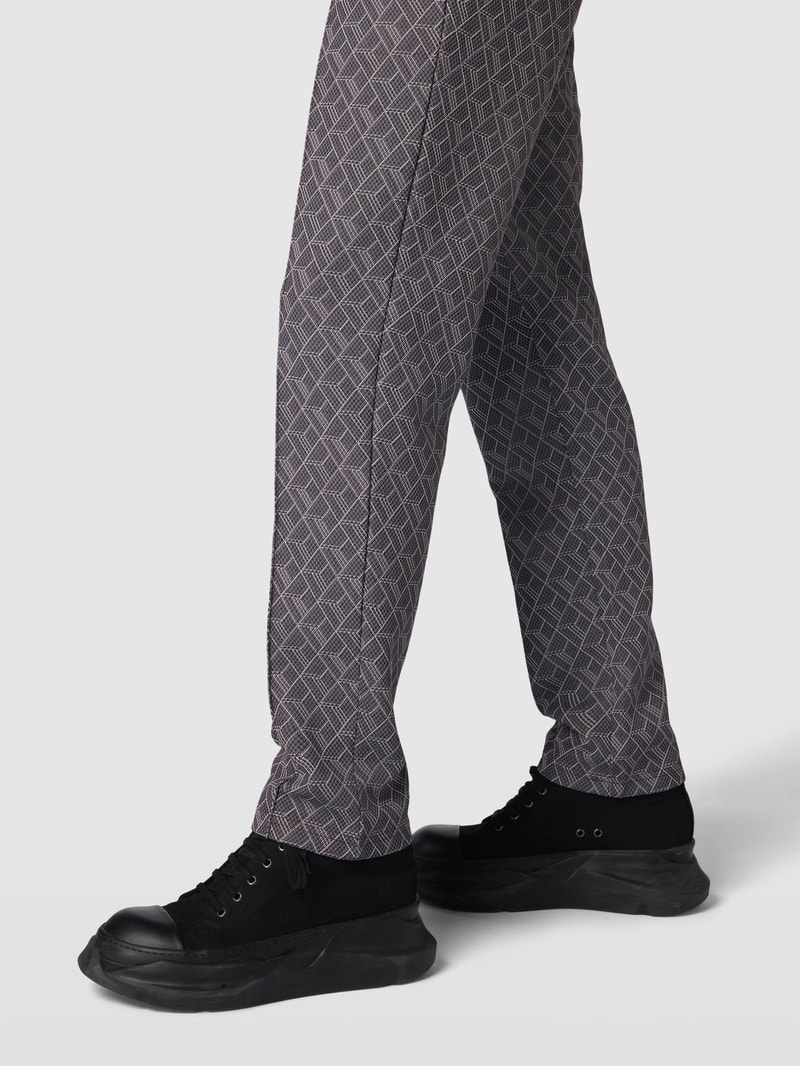 Sweatpants mit Allover-Muster Modell 'CARLTON' in schwarz