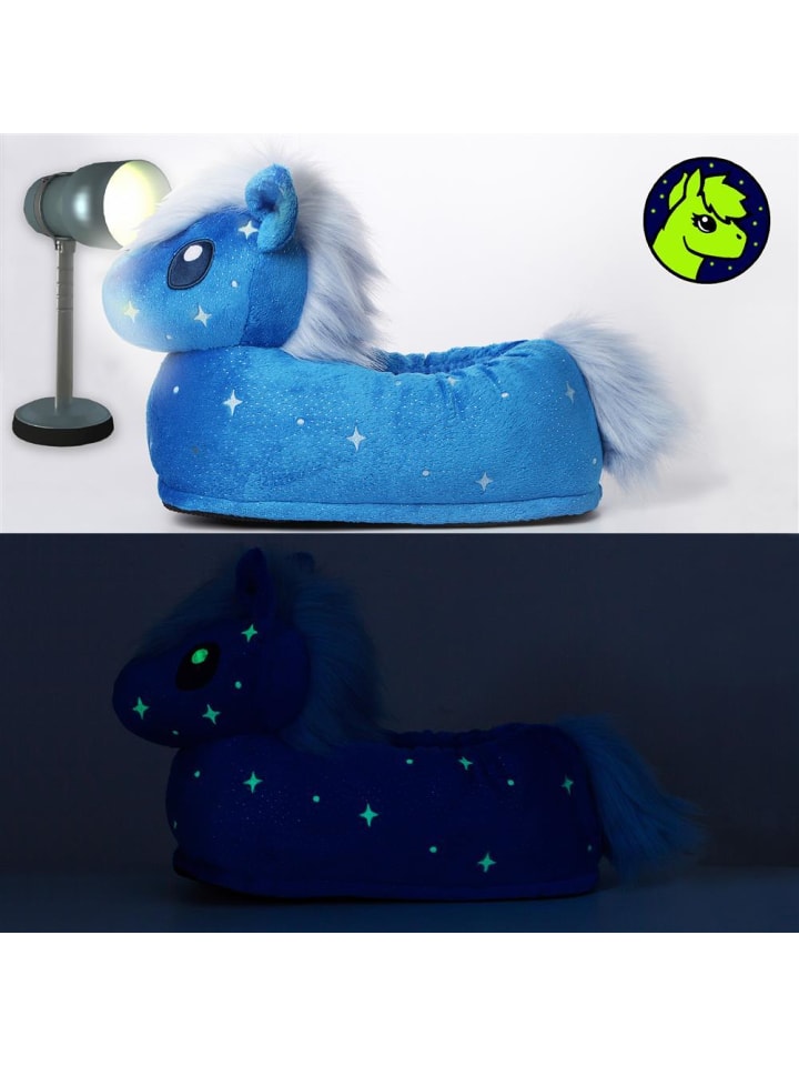 Corimori Plüsch Hausschuhe in Blau günstig kaufen 25/34