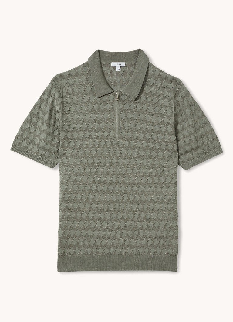 Polo Reiss Rizzo de corte regular com meio zíper.