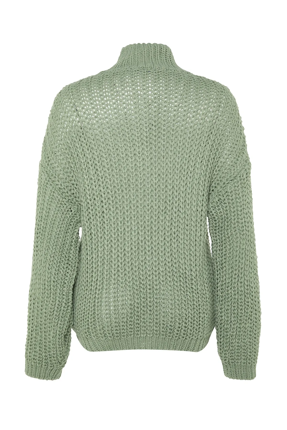 Trendyol Collection  Mintfarbener, weich strukturierter Strickpullover mit Basic-Kragen und weiter Passform TWOAW23KZ01810